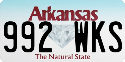 AR license plate 992WKS