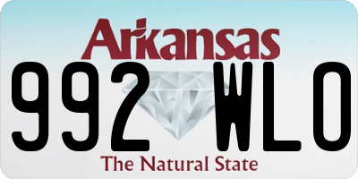 AR license plate 992WLO