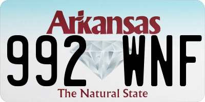 AR license plate 992WNF