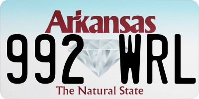 AR license plate 992WRL