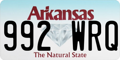 AR license plate 992WRQ