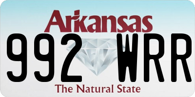 AR license plate 992WRR