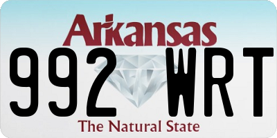AR license plate 992WRT