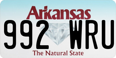 AR license plate 992WRU