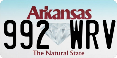 AR license plate 992WRV