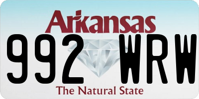 AR license plate 992WRW