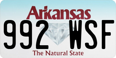 AR license plate 992WSF