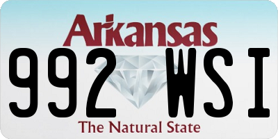 AR license plate 992WSI