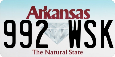 AR license plate 992WSK