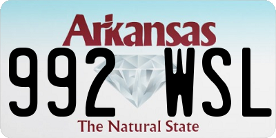 AR license plate 992WSL