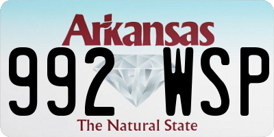 AR license plate 992WSP