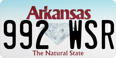 AR license plate 992WSR