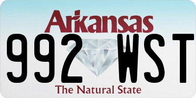 AR license plate 992WST