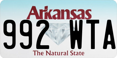 AR license plate 992WTA