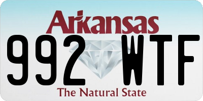 AR license plate 992WTF