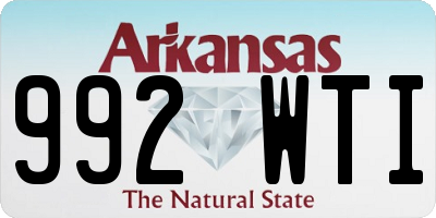 AR license plate 992WTI