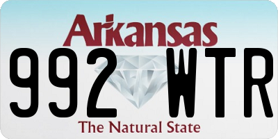 AR license plate 992WTR