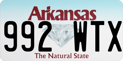 AR license plate 992WTX