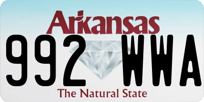 AR license plate 992WWA