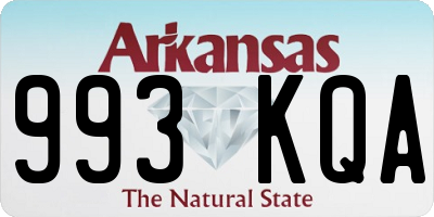 AR license plate 993KQA