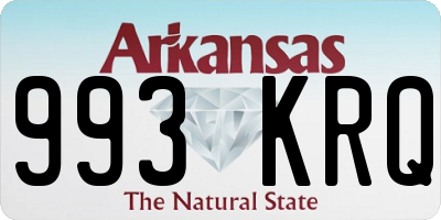 AR license plate 993KRQ