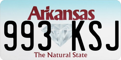 AR license plate 993KSJ