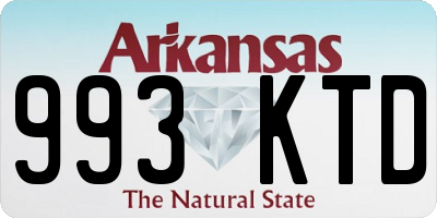 AR license plate 993KTD
