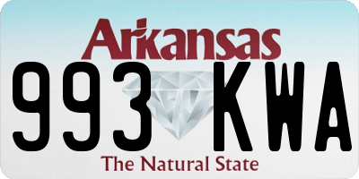 AR license plate 993KWA
