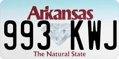 AR license plate 993KWJ