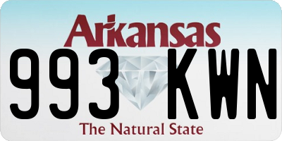 AR license plate 993KWN