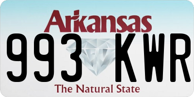 AR license plate 993KWR