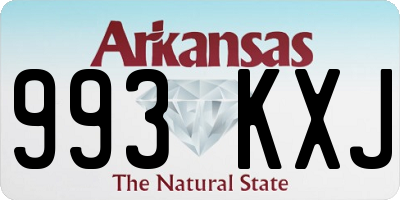 AR license plate 993KXJ