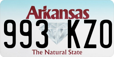 AR license plate 993KZO