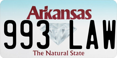 AR license plate 993LAW