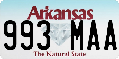 AR license plate 993MAA