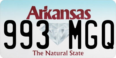 AR license plate 993MGQ