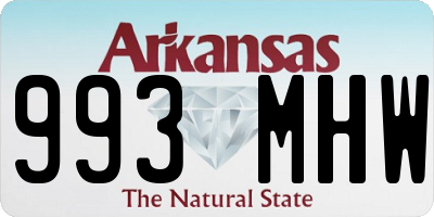 AR license plate 993MHW