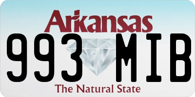 AR license plate 993MIB