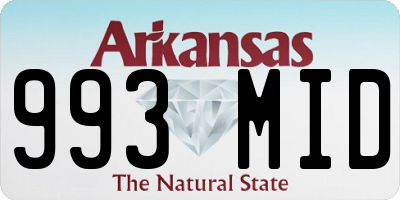 AR license plate 993MID