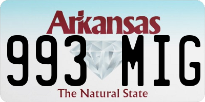 AR license plate 993MIG