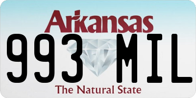 AR license plate 993MIL