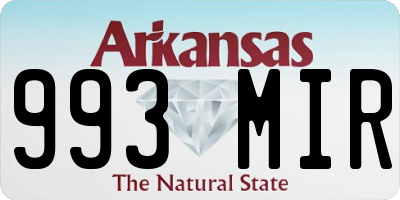AR license plate 993MIR