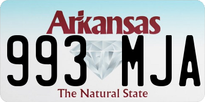 AR license plate 993MJA