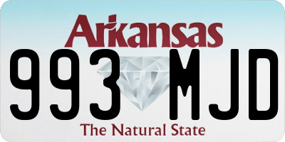 AR license plate 993MJD