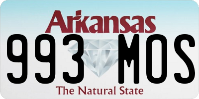 AR license plate 993MOS