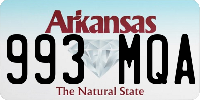 AR license plate 993MQA