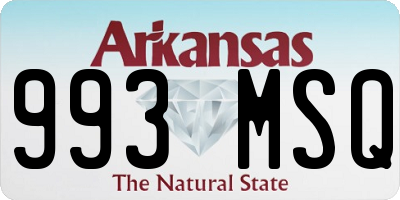 AR license plate 993MSQ