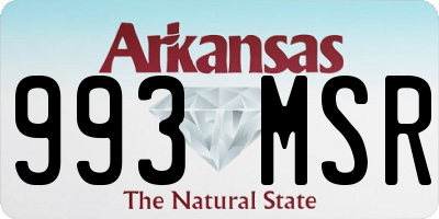AR license plate 993MSR