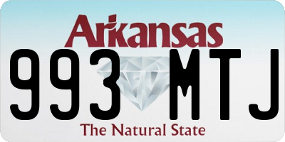 AR license plate 993MTJ