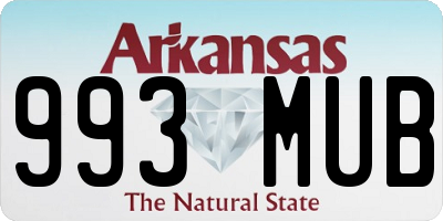 AR license plate 993MUB